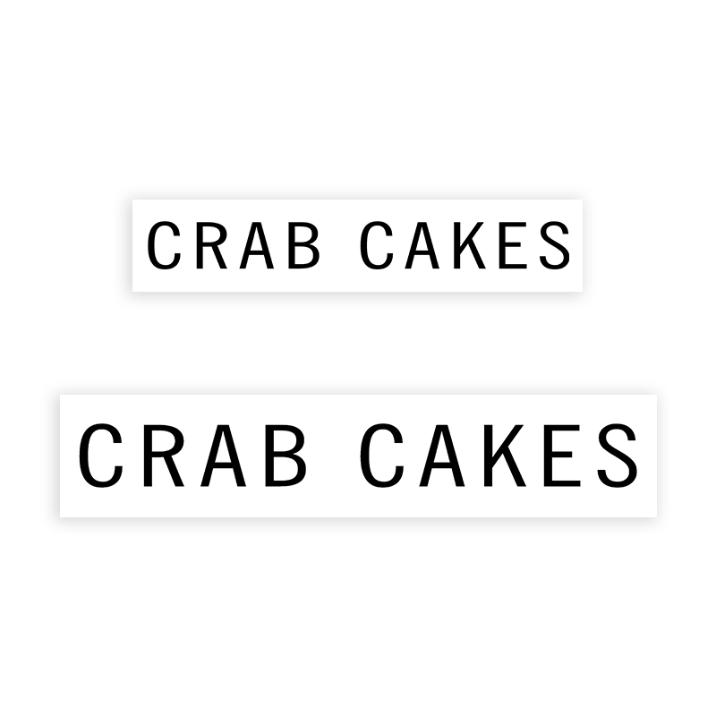 This CRAB CAKES stamp is easy to use w/ your choice of 2 sizes & 2 mount options, wood stamp or self-inking. Great for grocery stores, butchers & more!