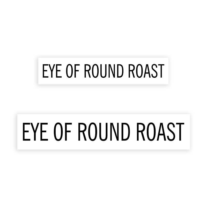 This EYE OF RND ROAST stamp is easy to use w/ your choice of 2 sizes & 2 mount options, wood stamp or self-inking. Great for grocery stores, butchers & more!