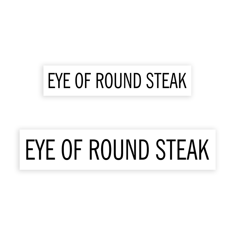 This EYE OF RND STEAK stamp is easy to use w/ your choice of 2 sizes & 2 mount options, wood stamp or self-inking. Great for grocery stores, butchers & more!