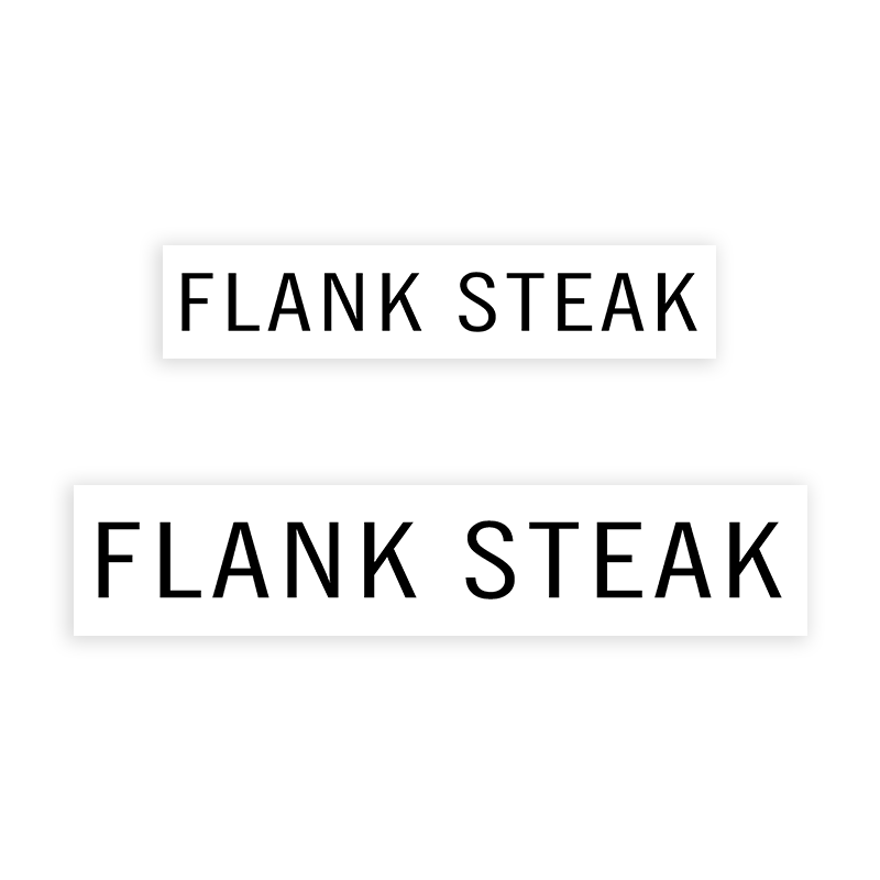 This FLANK STEAK stamp is easy to use w/ your choice of 2 sizes & 2 mount options, wood stamp or self-inking. Great for grocery stores, butchers & more!