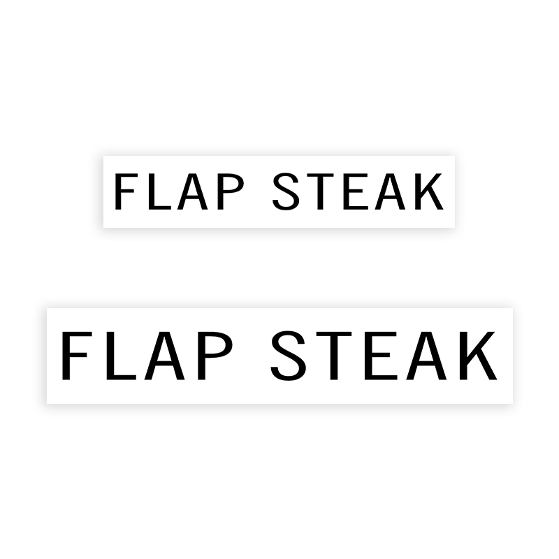 This FLAP STEAK stamp is easy to use w/ your choice of 2 sizes & 2 mount options, wood stamp or self-inking. Great for grocery stores, butchers & more!