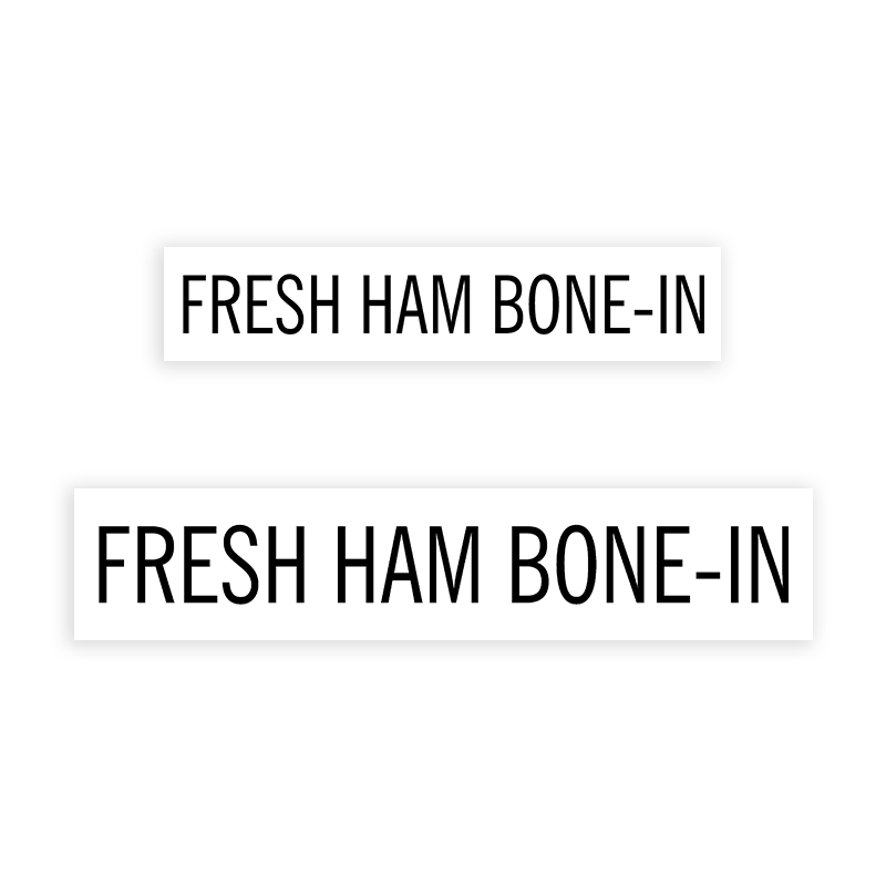 This FRESH HAM BONE-IN stamp is easy to use w/ your choice of 2 sizes & 2 mount options, wood stamp or self-inking. Great for grocery stores, butchers & more!