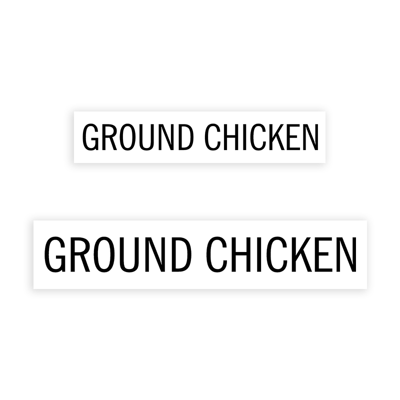 This GROUND CHICKEN stamp is easy to use w/ your choice of 2 sizes & 2 mount options, wood stamp or self-inking. Great for grocery stores, butchers & more!