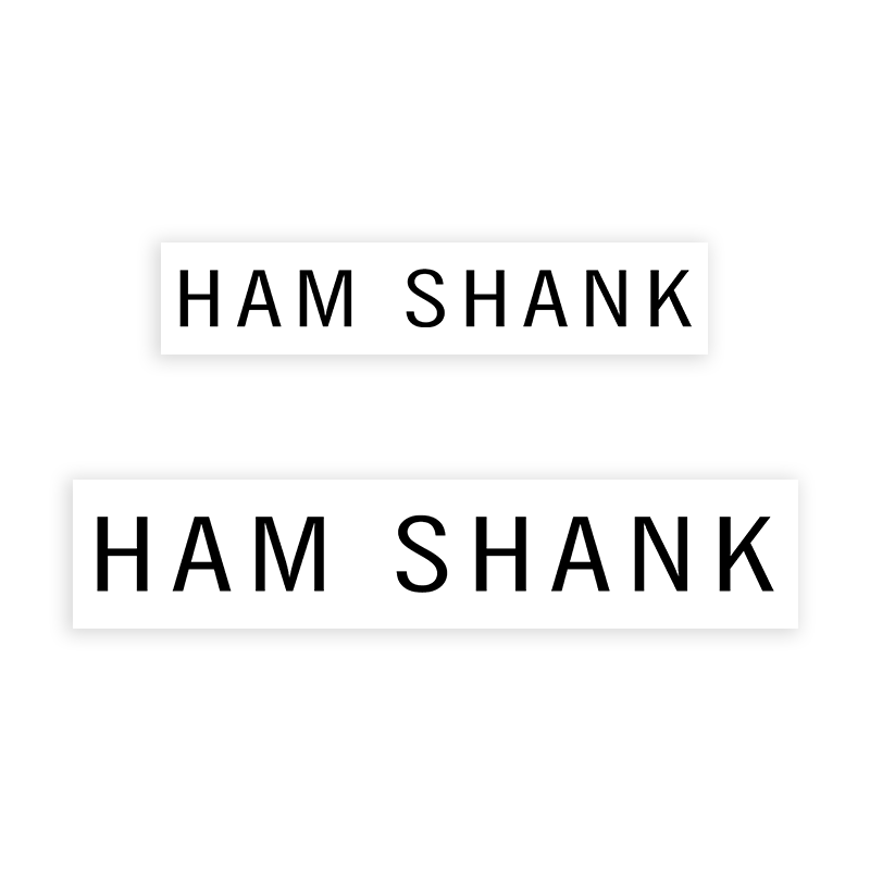 This HAM SHANK stamp is easy to use w/ your choice of 2 sizes & 2 mount options, wood stamp or self-inking. Great for grocery stores, butchers & more!