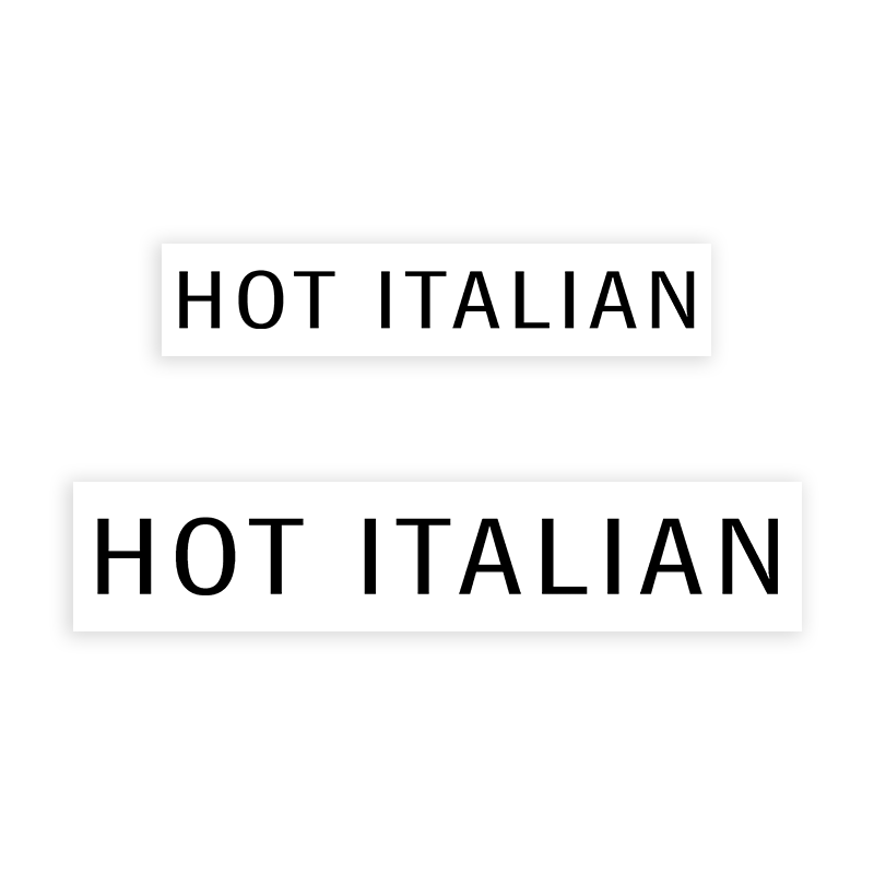 This HOT ITALIAN stamp is easy to use w/ your choice of 2 sizes & 2 mount options, wood stamp or self-inking. Great for grocery stores, butchers & more!