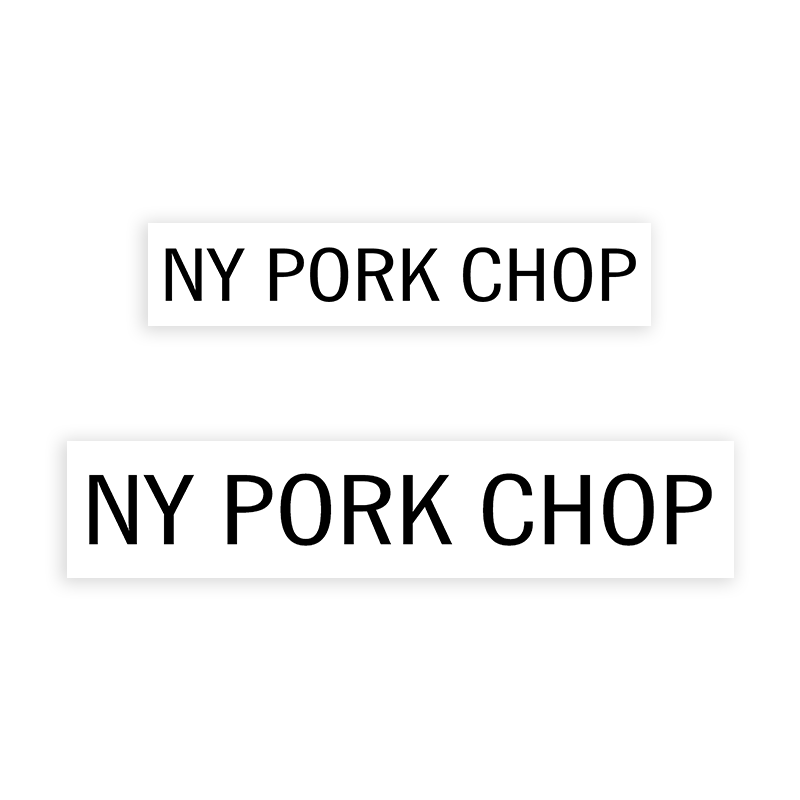 This NY PORK CHOP stamp is easy to use w/ your choice of 2 sizes & 2 mount options, wood stamp or self-inking. Great for grocery stores, butchers & more!