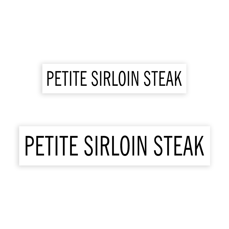 This PETITE SRLN STEAK stamp is easy to use w/ your choice of 2 sizes & 2 mount options, wood stamp or self-inking. Great for grocery stores, butchers & more!