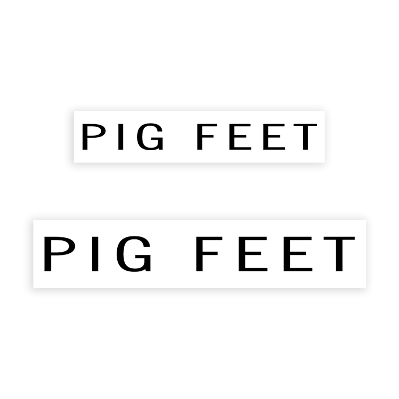 This PIG FEET stamp is easy to use w/ your choice of 2 sizes & 2 mount options, wood stamp or self-inking. Great for grocery stores, butchers & more!