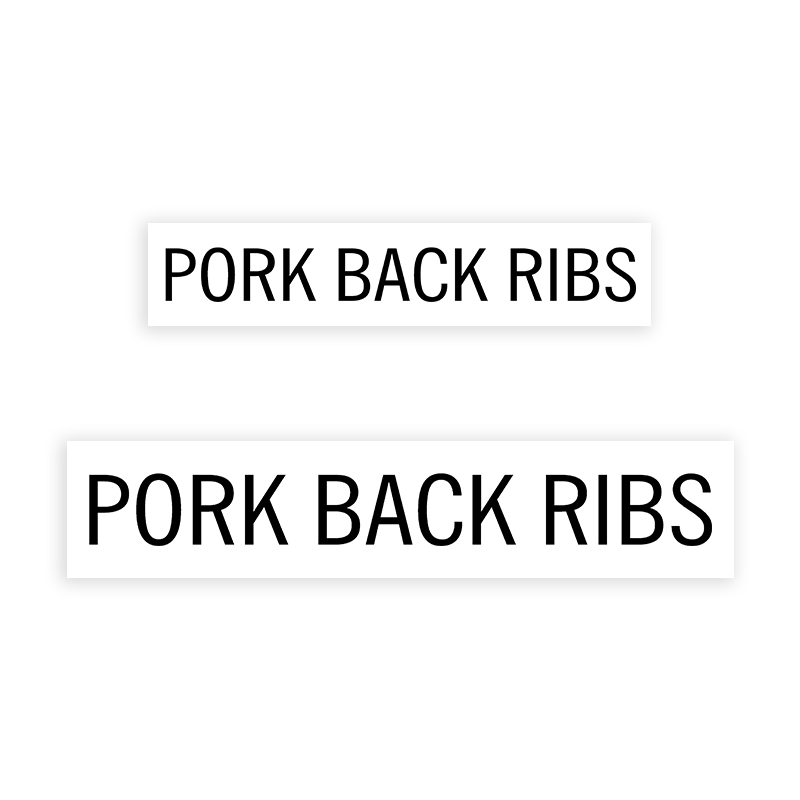 This PORK BACK RIBS stamp is easy to use w/ your choice of 2 sizes & 2 mount options, wood stamp or self-inking. Great for grocery stores, butchers & more!