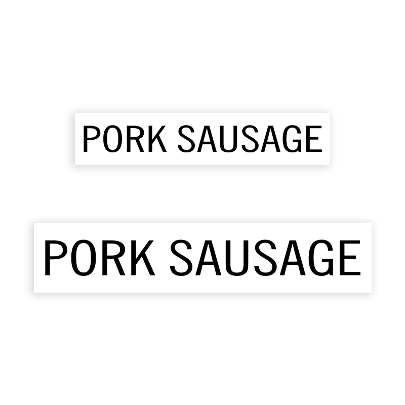 This PORK SAUSAGE stamp is easy to use w/ your choice of 2 sizes & 2 mount options, wood stamp or self-inking. Great for grocery stores, butchers & more!