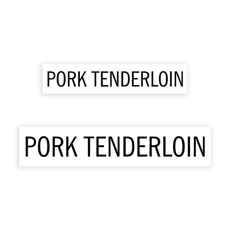 This PORK TENDERLOIN stamp is easy to use w/ your choice of 2 sizes & 2 mount options, wood stamp or self-inking. Great for grocery stores, butchers & more!