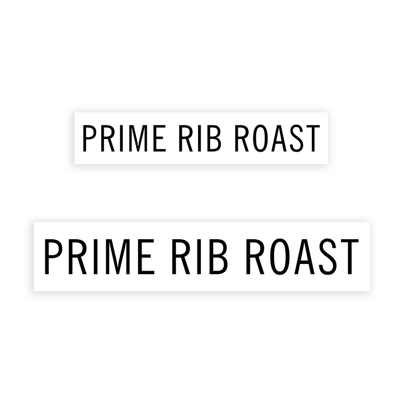 This PRIME RIB ROAST stamp is easy to use w/ your choice of 2 sizes & 2 mount options, wood stamp or self-inking. Great for grocery stores, butchers & more!