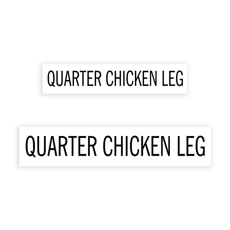 This QUARTER CHICKEN LEG stamp is easy to use w/ your choice of 2 sizes & 2 mount options, wood stamp or self-inking. Great for grocery stores, butchers & more!