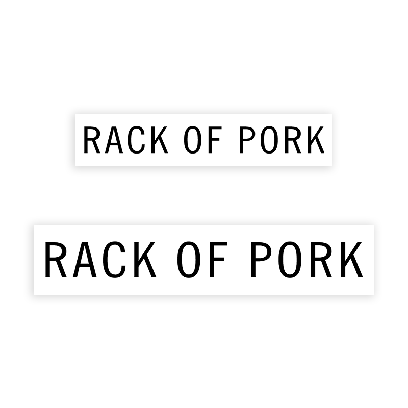 This RACK OF PORK stamp is easy to use w/ your choice of 2 sizes & 2 mount options, wood stamp or self-inking. Great for grocery stores, butchers & more!