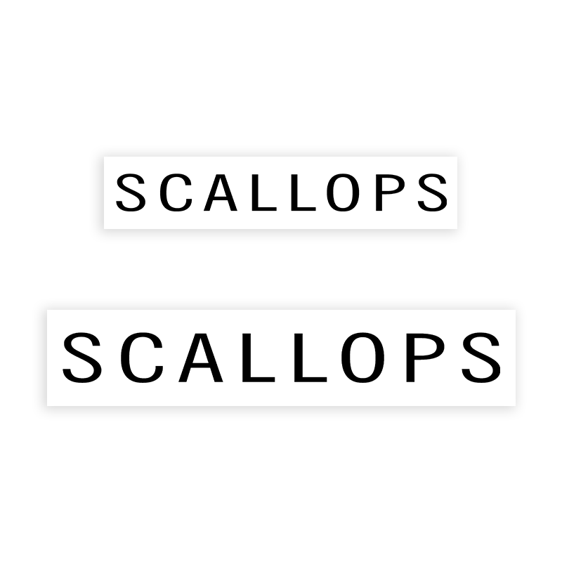 This SCALLOPS stamp is easy to use w/ your choice of 2 sizes & 2 mount options, wood stamp or self-inking. Great for grocery stores, butchers & more!