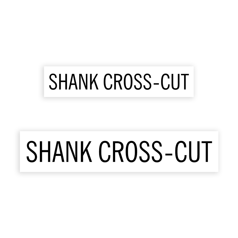 This SHANK CROSS-CUT stamp is easy to use w/ your choice of 2 sizes & 2 mount options, wood stamp or self-inking. Great for grocery stores, butchers & more!