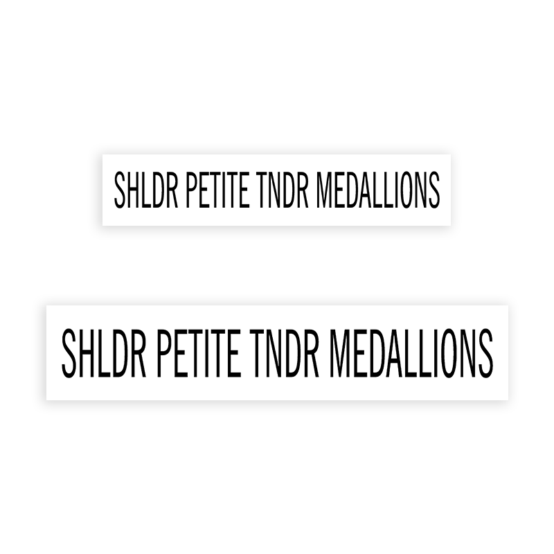 The SHLDR PETITE MEDALLIONS stamp is easy to use w/ your choice of 2 sizes/2 mount options, wood stamp or self-inker. Great for grocery stores, butchers & more!