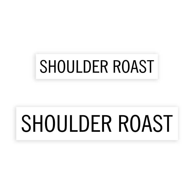 This SHOULDER ROAST stamp is easy to use w/ your choice of 2 sizes & 2 mount options, wood stamp or self-inking. Great for grocery stores, butchers & more!