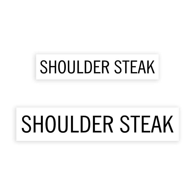 This SHOULDER STEAK stamp is easy to use w/ your choice of 2 sizes & 2 mount options, wood stamp or self-inking. Great for grocery stores, butchers & more!