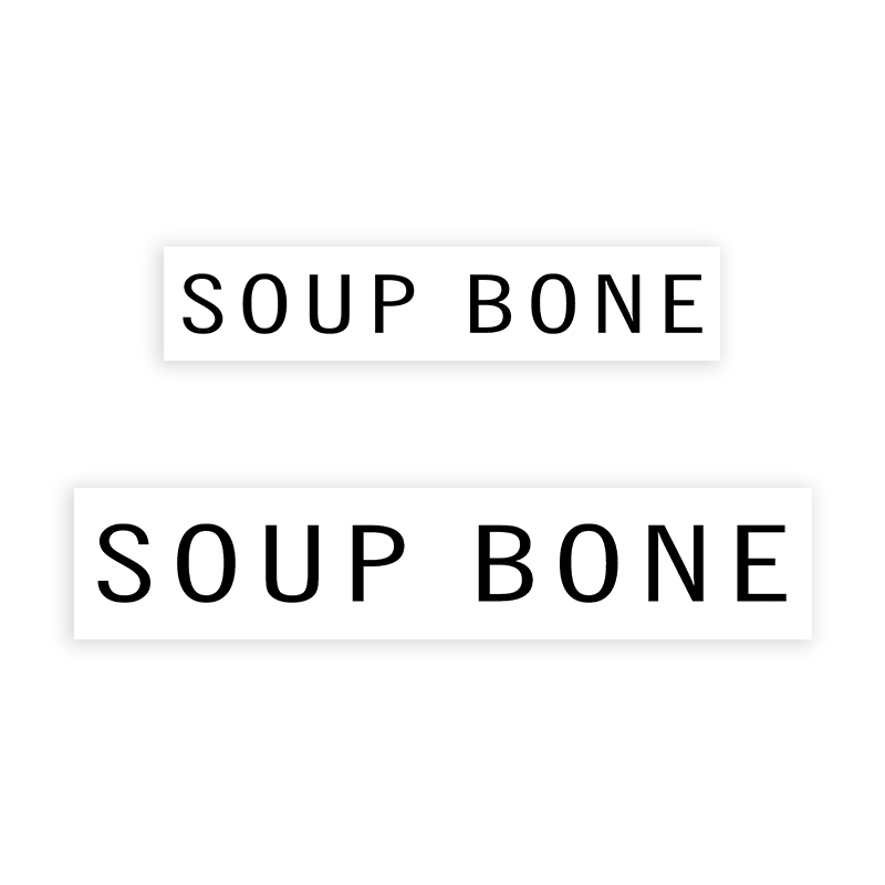 This SOUP BONE stamp is easy to use w/ your choice of 2 sizes & 2 mount options, wood stamp or self-inking. Great for grocery stores, butchers & more!