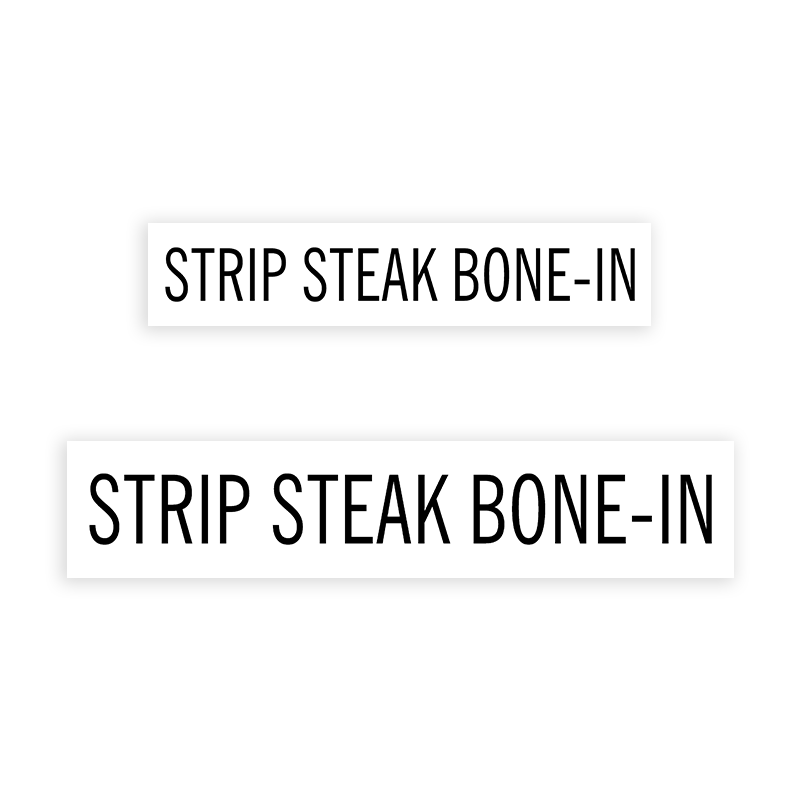 This STRIP STEAK BONE-IN stamp is easy to use w/ your choice of 2 sizes & 2 mount options, wood stamp or self-inking. Great for grocery stores, butchers & more!