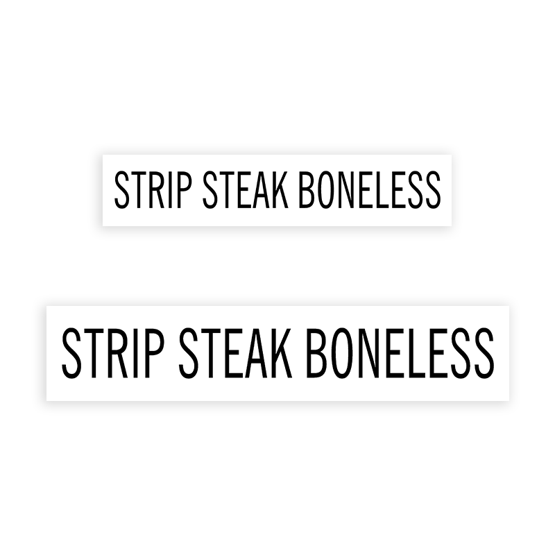 This STRIP STEAK BONELESS stamp is easy to use w/ your choice of 2 sizes & 2 mount options, wood stamp or self-inking. Great for grocery stores, butchers & more!