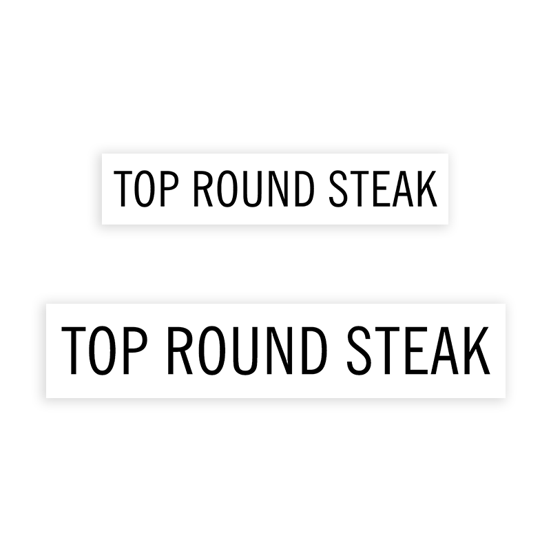 This TOP ROUND STEAK stamp is easy to use w/ your choice of 2 sizes & 2 mount options, wood stamp or self-inking. Great for grocery stores, butchers & more!