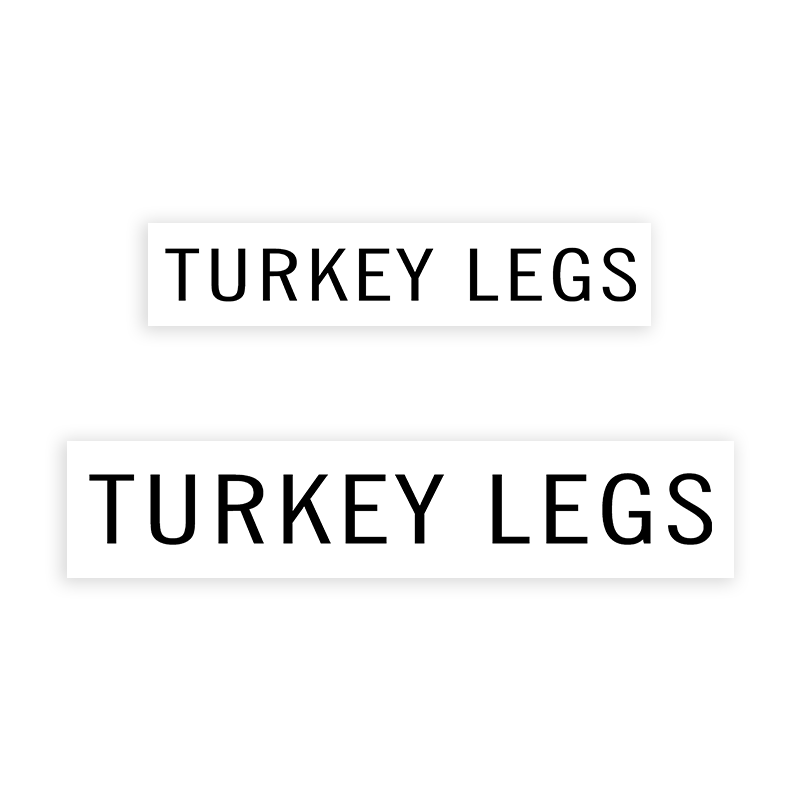 This TURKEY LEGS stamp is easy to use w/ your choice of 2 sizes & 2 mount options, wood stamp or self-inking. Great for grocery stores, butchers & more!