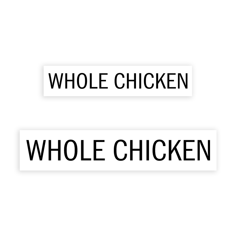 This WHOLE CHICKEN stamp is easy to use w/ your choice of 2 sizes & 2 mount options, wood stamp or self-inking. Great for grocery stores, butchers & more!