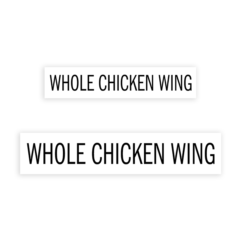 This WHOLE CHICKEN WING stamp is easy to use w/ your choice of 2 sizes & 2 mount options, wood stamp or self-inking. Great for grocery stores, butchers & more!