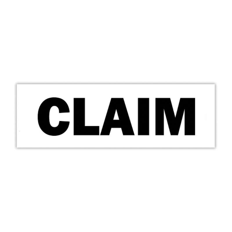 Customize this CLAIM self-inking stock message stamp with one of 4 sizes and one of 5 standard and 6 premium ink colors. Orders over $100 ship free!