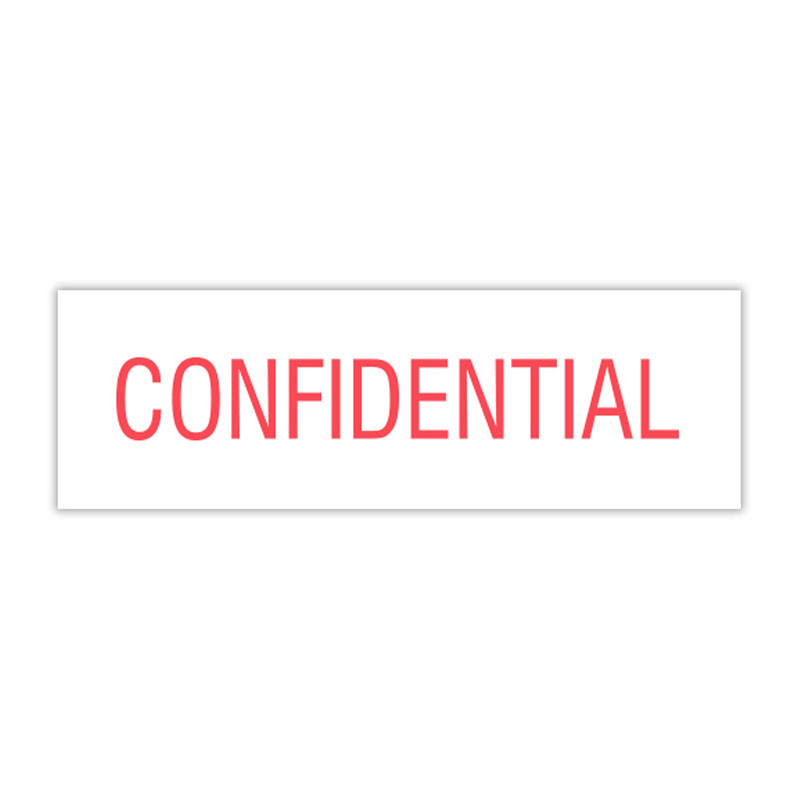 This CONFIDENTIAL self-inking stock stamp offers you a choice of 4 sizes and 11 vibrant ink colors (5 standard, 6 premium). Orders over $75 ship free!