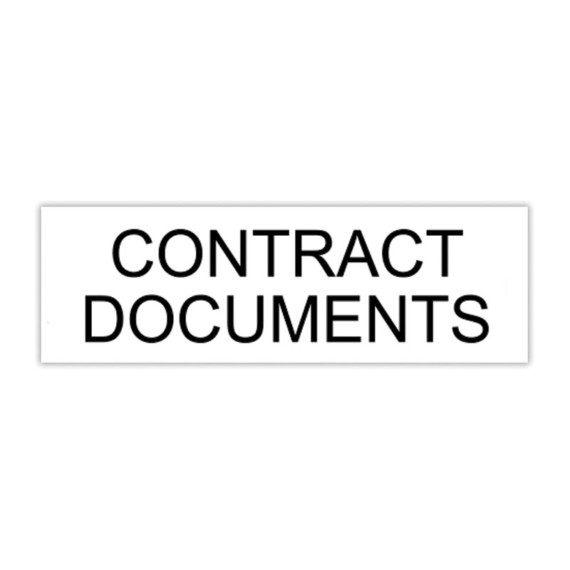 Add one of 5 standard and 6 premium ink colors to this CONTRACT DOCUMENTS self-inking stock stamp in one of 4 different sizes. Orders over $75 ship free!