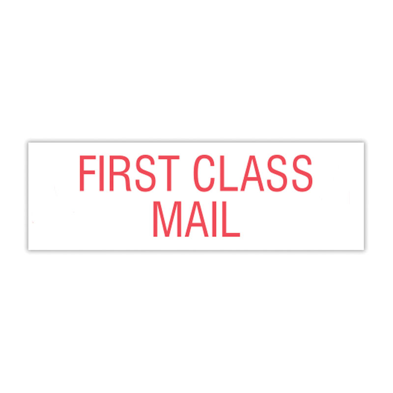 This FIRST CLASS MAIL self-inking stock stamp can be sized to your needs within one of our 4 sizes & has a choice of 11 ink colors. Orders over $100 ship free!