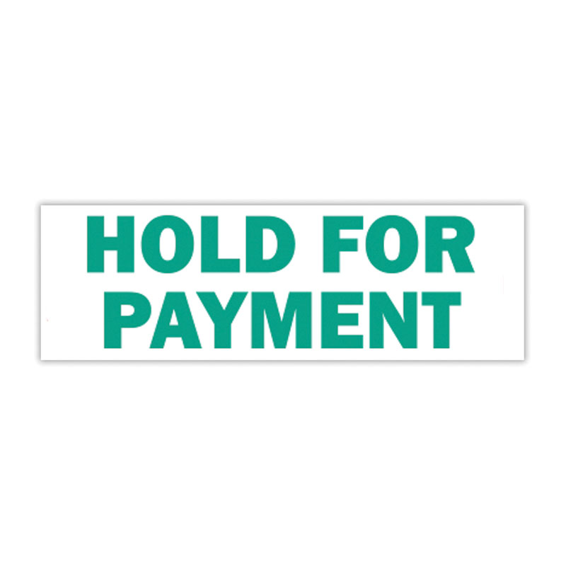 This HOLD FOR PAYMENT stock stamp is self-inking and has 11 ink color choices (5 standard, 6 premium) and 4 size choices. Orders over $100 ship free!