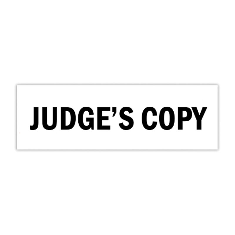 This self-inking JUDGE'S COPY stock stamp features 11 ink color options (5 standard, 6 premium) and 4 impression size choices. Orders over $100 ship free!