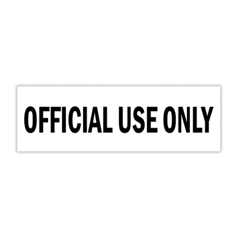 This self-inking stock stamp reads OFFICIAL USE ONLY w/ 11 ink color options available as well as a choice of 4 different sizes. Orders over $100 ship free!