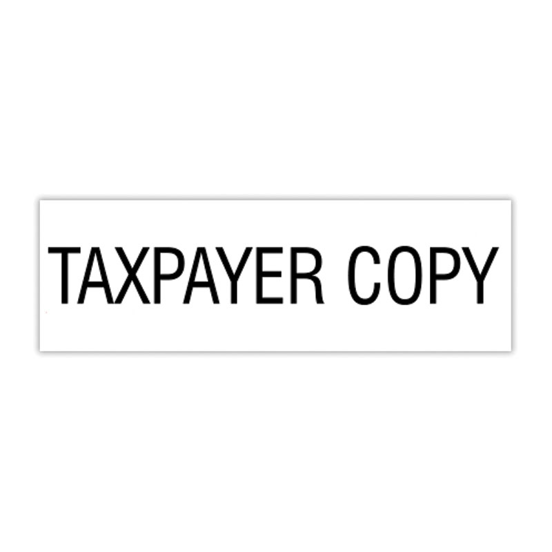 Create a personalized self-inking TAXPAYER COPY stock stamp by choosing from 4 stamp sizes and one of 11 standard & premium colors. Orders over $75 ship free!