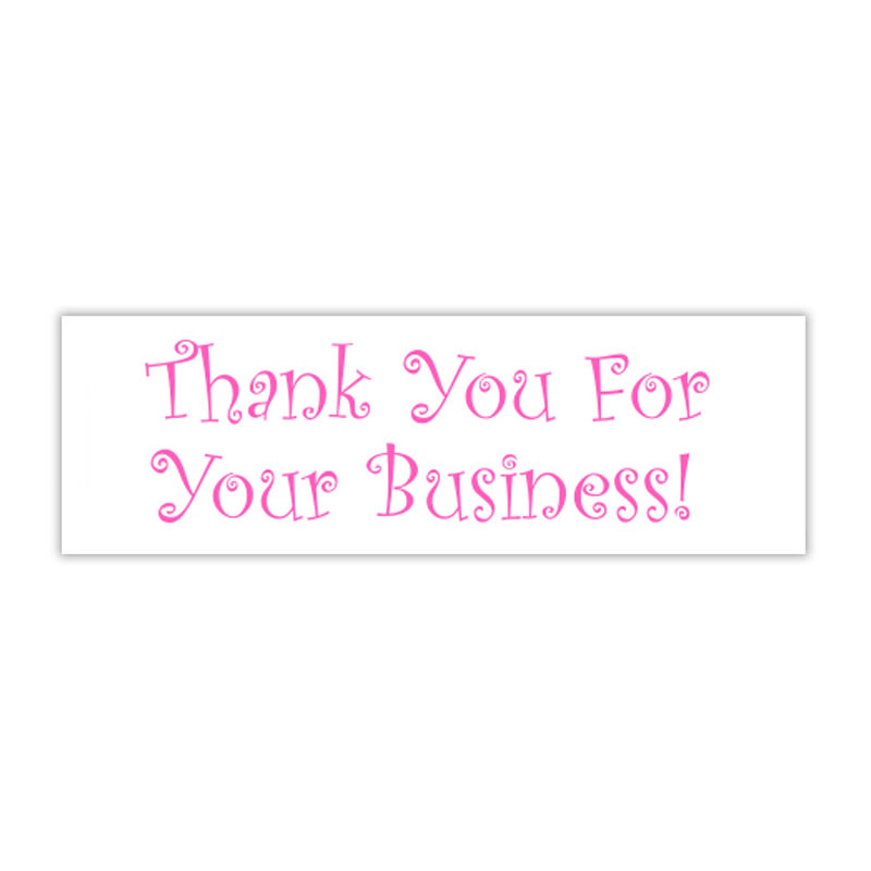 Make a colorful THANK YOU FOR YOUR BUSINESS self-inking stock stamp with your choice of 11 ink colors and choose one of 4 sizes. Orders over $100 ship free!