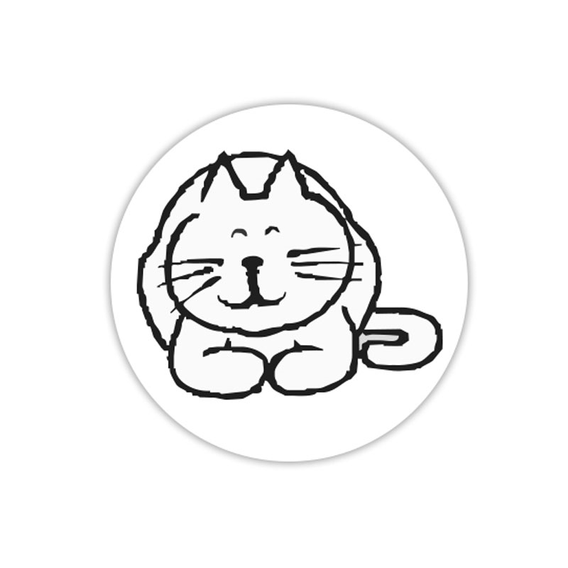 Cat laying down self-inking rubber stamp available in your choice of 4 sizes and 11 ink colors. Refillable with Ideal ink. Orders over $75 ship free!