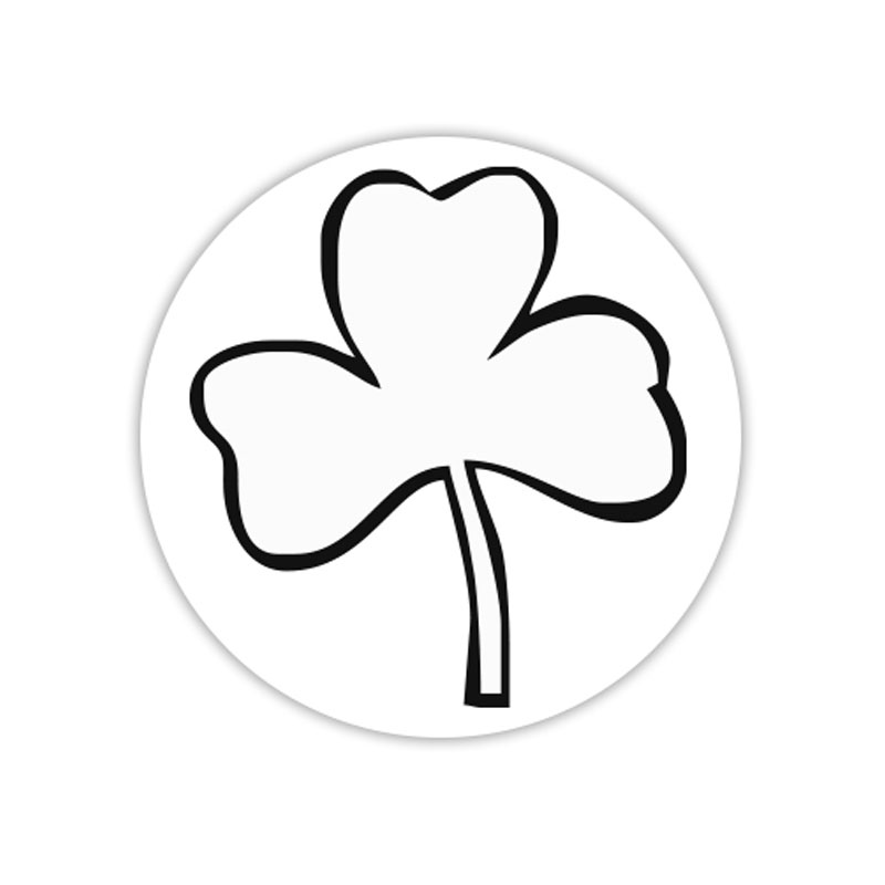 Shamrock outline self-inking rubber stamp available in your choice of 4 sizes and 11 ink colors. Refillable with Ideal ink. Orders over $75 ship free!