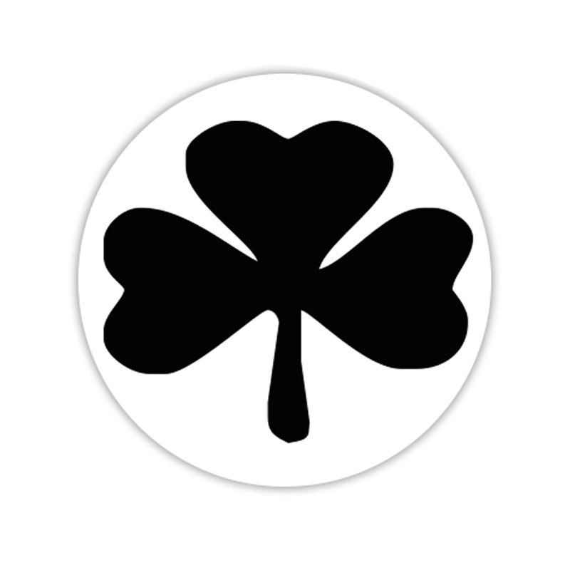 Shamrock clover self-inking rubber stamp available in your choice of 4 sizes and 11 ink colors. Refillable with Ideal ink. Orders over $75 ship free!