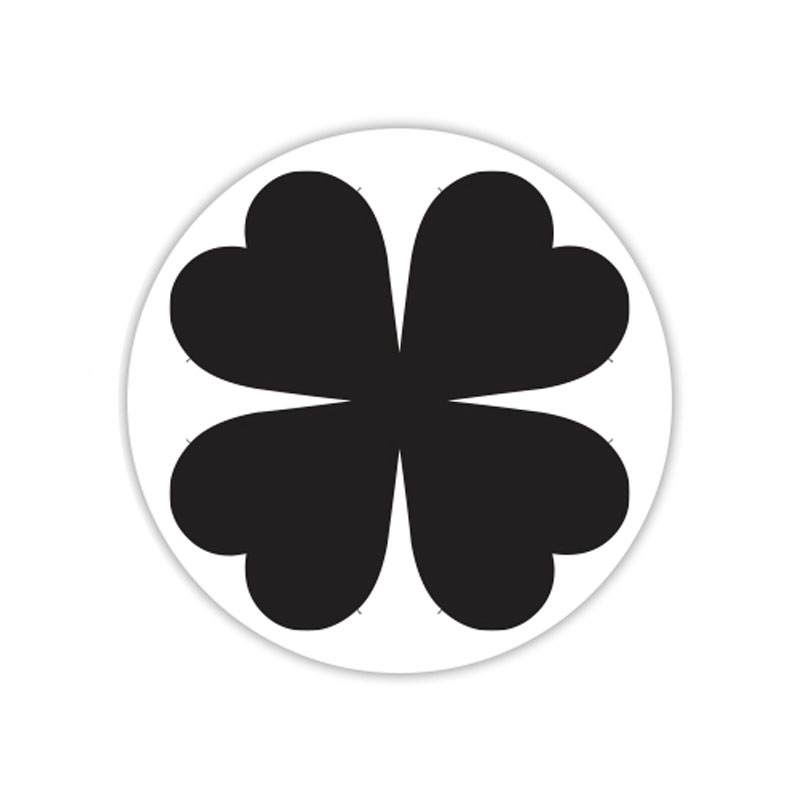 Four leaf clover self-inking rubber stamp available in your choice of 4 sizes & 11 ink colors. Refillable w/ Ideal replacement ink. Orders over $75 ship free!