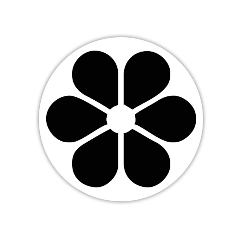 Flower with round petals self-inking rubber stamp available in your choice of 4 sizes and 11 ink colors. Refillable with Ideal ink. Orders over $75 ship free.