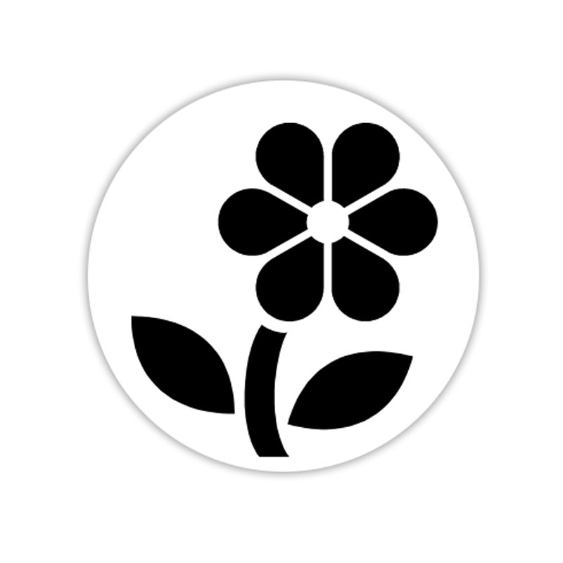 Flower with stem self-inking rubber stamp available in your choice of 4 sizes and 11 ink colors. Refillable with Ideal ink. Orders over $100 ship free!