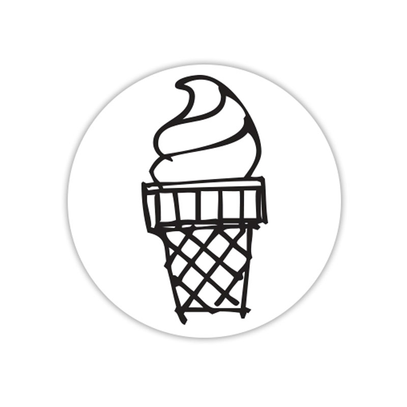 Ice cream swirl self-inking rubber stamp available in your choice of 4 sizes and 11 ink colors. Refillable with Ideal ink. Orders over $100 ship free!