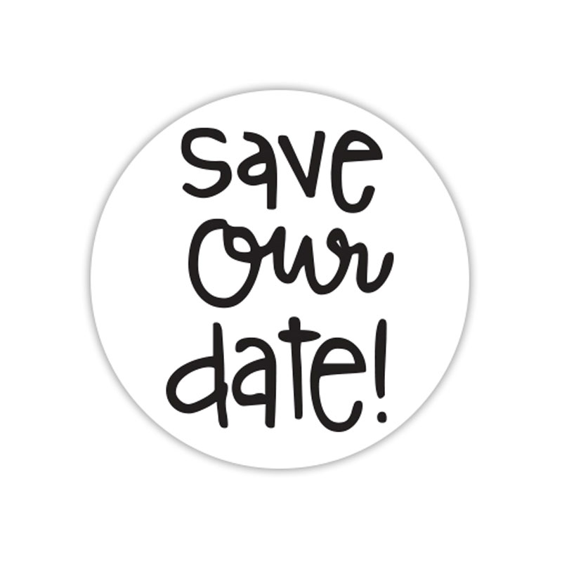 Save Our Date self-inking rubber stamp available in your choice of 4 sizes and 11 ink colors. Refillable with Ideal ink. Orders over $100 ship free!