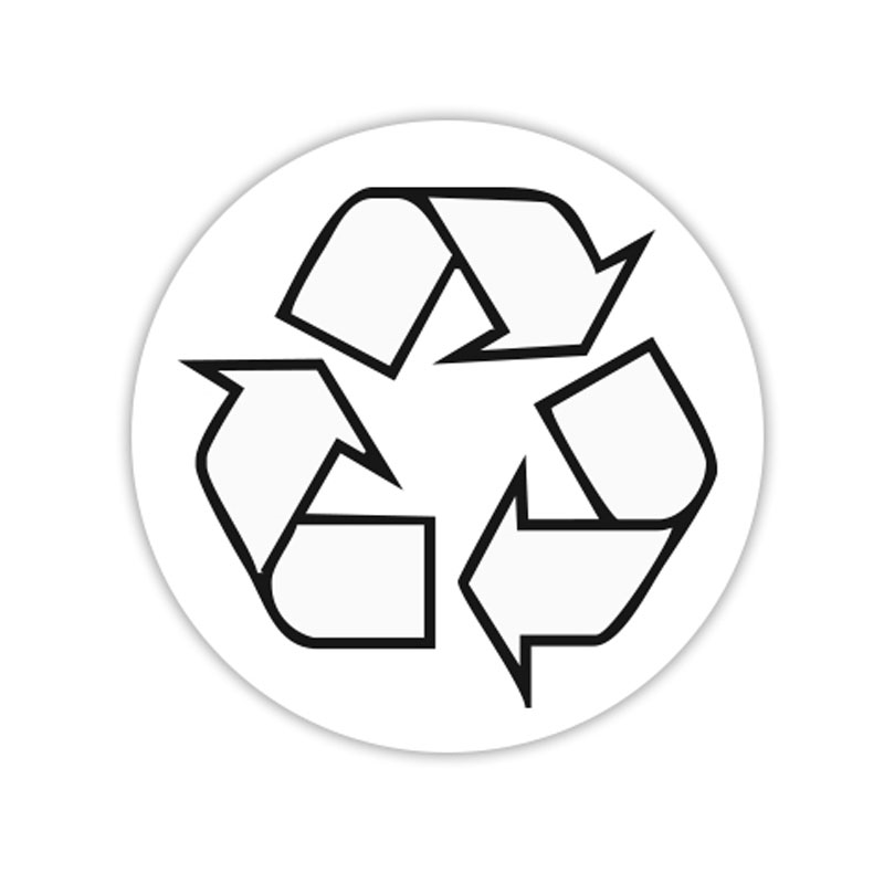 Recycle symbol self-inking stamp available in your choice of 4 sizes & 11 ink colors. Clear impressions; re-inkable with Ideal ink. Orders over $100 ship free.