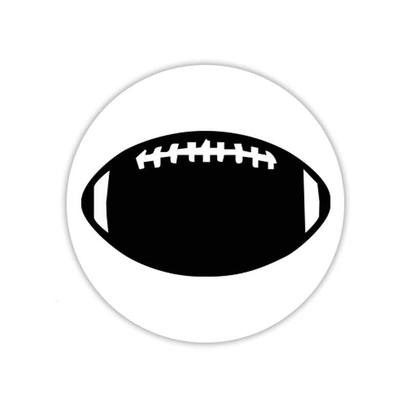 Football self-inking rubber stamp available in your choice of 4 sizes and 11 ink colors. Clear impressions; re-ink with Ideal ink. Orders over $100 ship free.