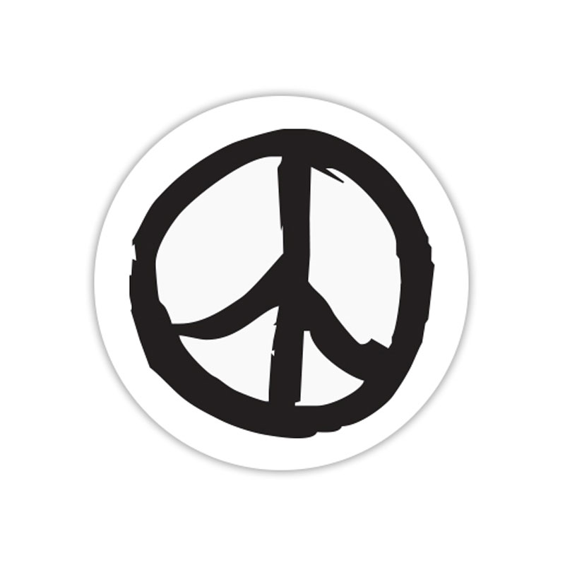 Brush stroke peace sign self-inking rubber stamp available in your choice of 4 sizes and 11 ink colors. Refillable with Ideal ink. Orders over $75 ship free.